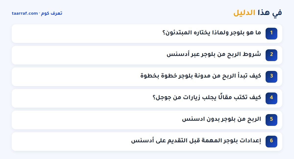 في هذا الدليل: الربح من بلوجر 2026: دليل عملي مع أدسنس وبدونه