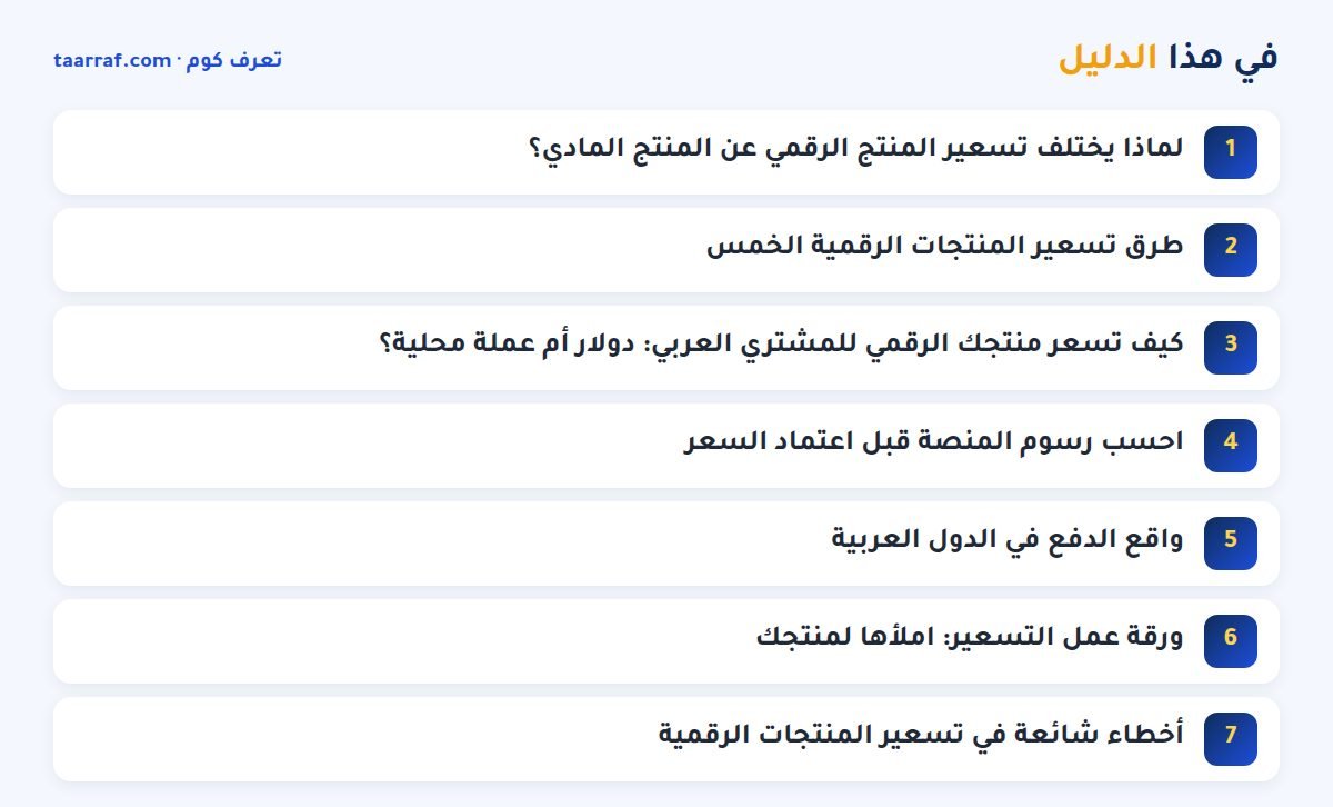 في هذا الدليل: تسعير المنتجات الرقمية: كيف تسعر منتجك الرقمي دون أن تخسر
