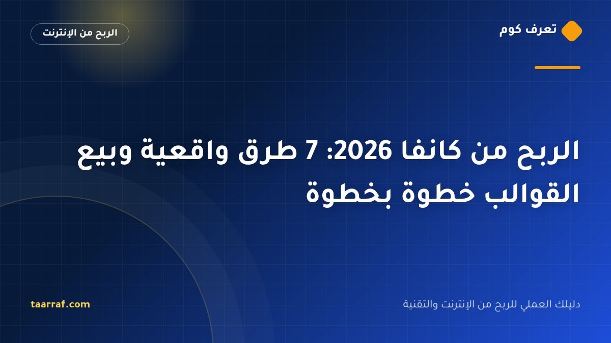 الربح من كانفا 2026: 7 طرق واقعية وبيع القوالب خطوة بخطوة